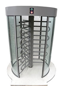 ManTraps and Gunstop TURNSTILES external curved glass, this entry and exit control works with identification systems such as card readers