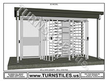 Canopy Full Height Tandem Turnstile and ADA Gate